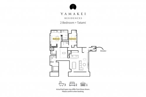Yamakei - 2 Bedroom plus Tatami Room Residence
